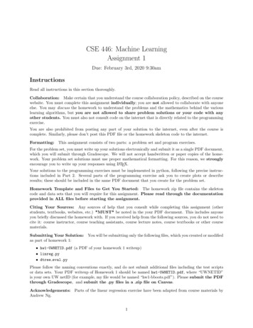 CSE 446: Machine Learning Assignment 1