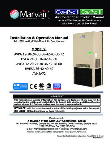 Installation & Operation Manual - Marvair HVAC