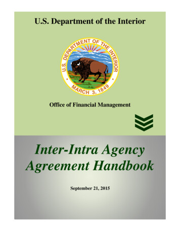 Inter-Intra Agency Agreement Handbook - DOI