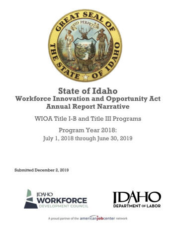 State Of Idaho - DOL