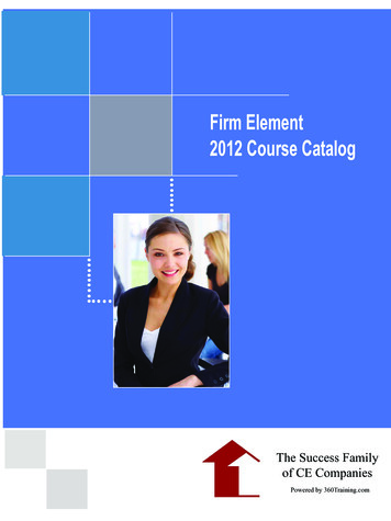 Firm Element Course Catalog-2012 - Success CE