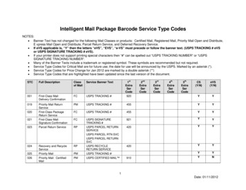 Intelligent Mail Package Barcode Service Type Codes 