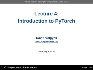 Introduction To PyTorch Lecture 4