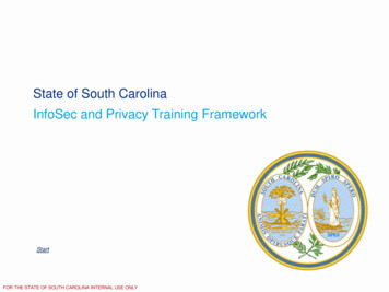 State Of South Carolina InfoSec And Privacy Training Framework