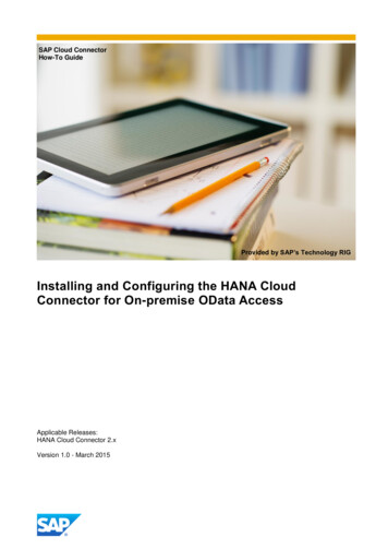 Installing And Configuring The HANA Cloud Connector For On .