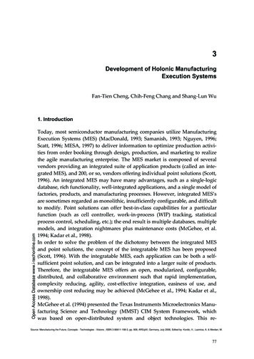 Development Of Holonic Manufacturing Execution Systems