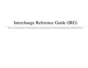 Interchange Reference Guide (IRG)