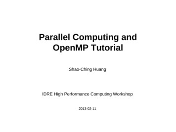 Parallel Computing And OpenMP Tutorial