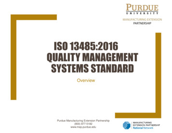 ISO 13485:2016 QUALITY MANAGEMENT SYSTEMS 