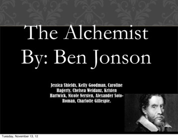 The Alchemist By: Ben Jonson