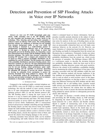 Detection And Prevention Of SIP Flooding Attacks In Voice Over IP Networks
