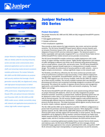 Juniper Networks ISG Series Data Sheet