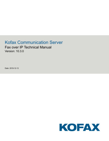 Kofax Communication Server Fax Over IP Technical Manual