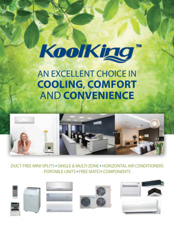AN EXCELLENT CHOICE IN COOLING COMFORT AND . - 
