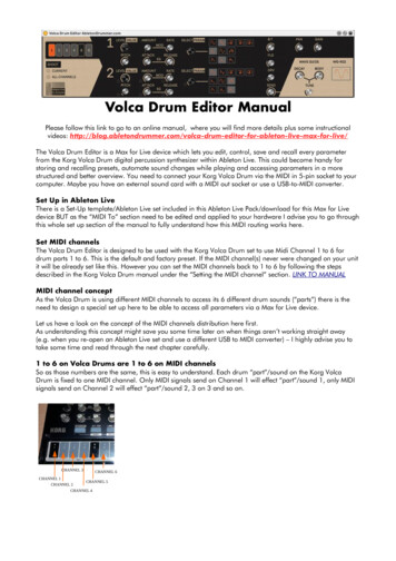 Volca Drum Editor Manual - Ableton Live & MaxforLive
