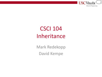 CSCI 104 Inheritance - USC Viterbi