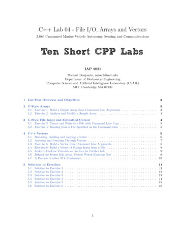 C Lab 04 - File I/O, Arrays And Vectors
