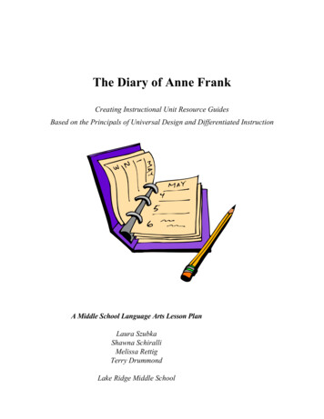 The Diary Of Anne Frank UDL Lesson