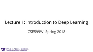 Lecture 1: Introduction To Deep Learning