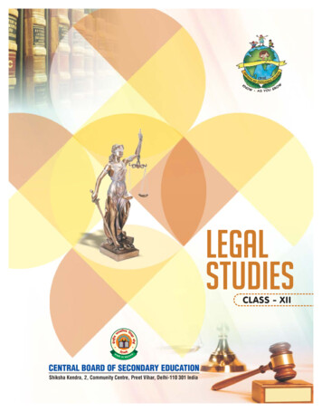 Legal Studies Text Book Class XII - Cbseacademic.nic.in