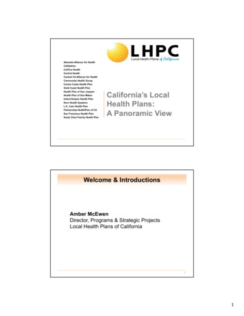 California’s Local Health Plans: A Panoramic View