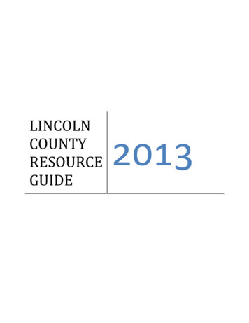 LINCOLN COUNTY RESOURCE GUIDE