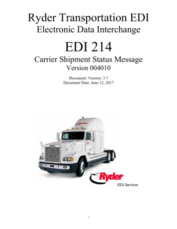 Electronic Data Interchange EDI 214 - Ryder