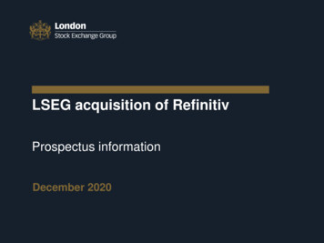 LSEG Acquisition Of Refinitiv