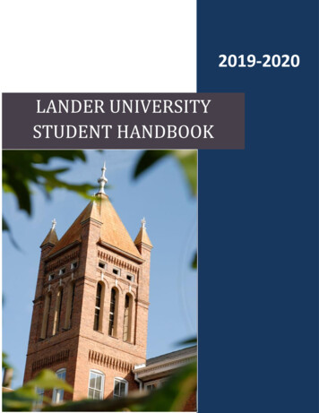 Lander University Student Handbook - South Carolina