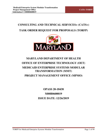 MDH Medicaid Enterprise Systems Modular Transformation - DoIT