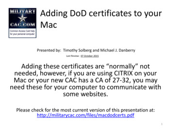 Adding DoD Certificates To Your Mac - MilitaryCAC