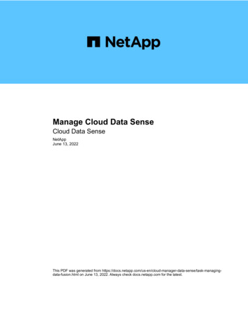 Manage Cloud Data Sense : Cloud Data Sense