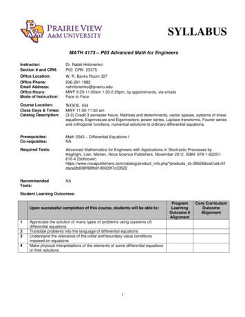 MATH 4173 P03 Advanced Math For Engineers - Pvamu.edu