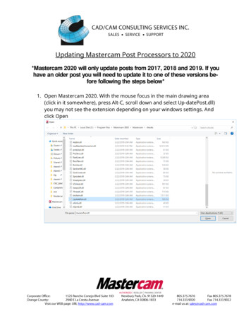 Updating Mastercam Post Processors To 2020 - CAD CAM