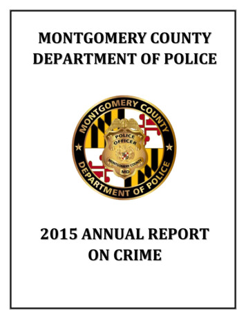 2015 ANNUAL REPORT ON CRIME - Montgomery County, MD