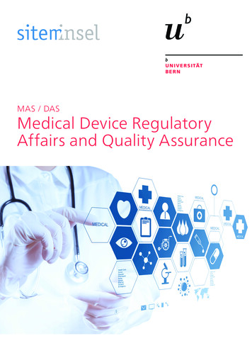 MAS / DAS Medical Device Regulatory Affairs And . - Unibe.ch
