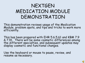 NEXTGEN MEDICATION MODULE DEMONSTRATION
