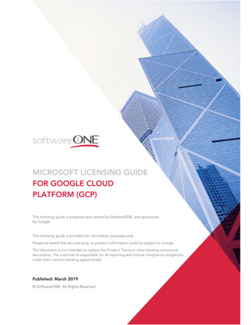 Microsoft Licensing Guide For Google Cloud Platform (Gcp)