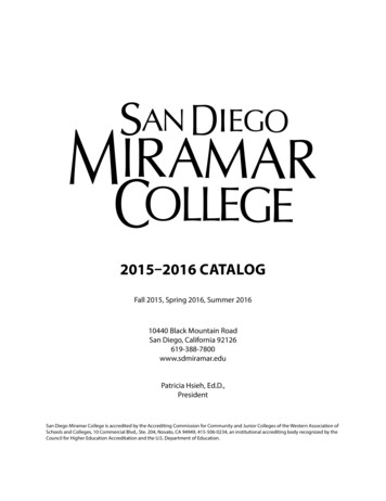 2015-2016 Catalog - San Diego Community College District
