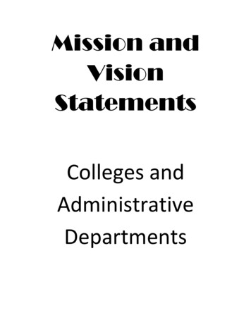 Mission And Vision Statements Colleges And Administrative .