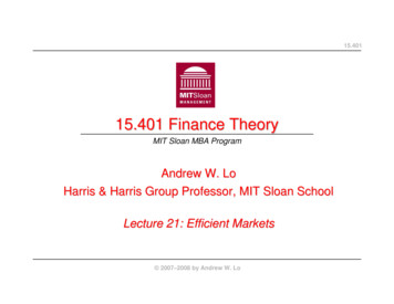 15.401 Finance Theory - MIT OpenCourseWare