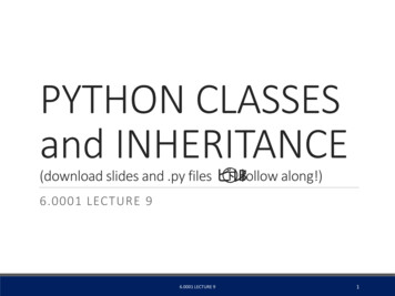 MIT6 0001F16 Python Classes And Inheritance