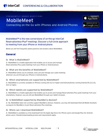 F R EQUENTLY ASKED QUES TIONS MobileMeet - InterCall 