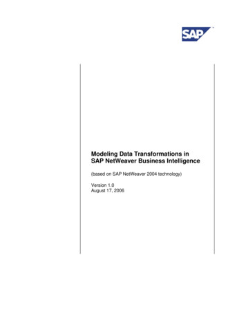 Modeling Data Transformations In SAP NetWeaver Business .