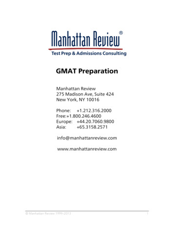 GMAT Preparation - Manhattan Review