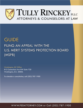 FILING AN APPEAL WITH THE U.S. MERIT SYSTEMS 