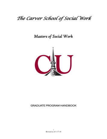 The Carver School Of Social Work Masters Of Social Work
