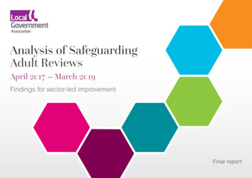 Analysis Of Safeguarding Adult Reviews - Local Government Association