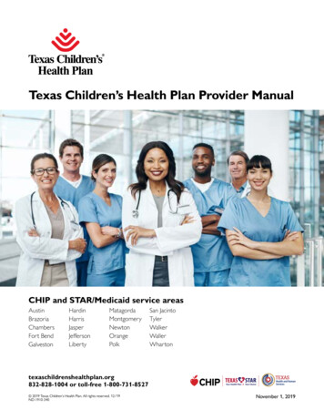 Texas Children’s Health Plan Provider Manual