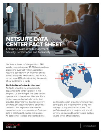 NETSUITE DATA CENTER FACT SHEET - JCurve Solutions